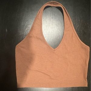 Women’s Brown Halter Crop Top